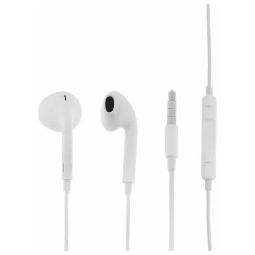 Наушники Stereo Headset SP17, вкладыши, микрофон, проводные, 1.1 м, белые