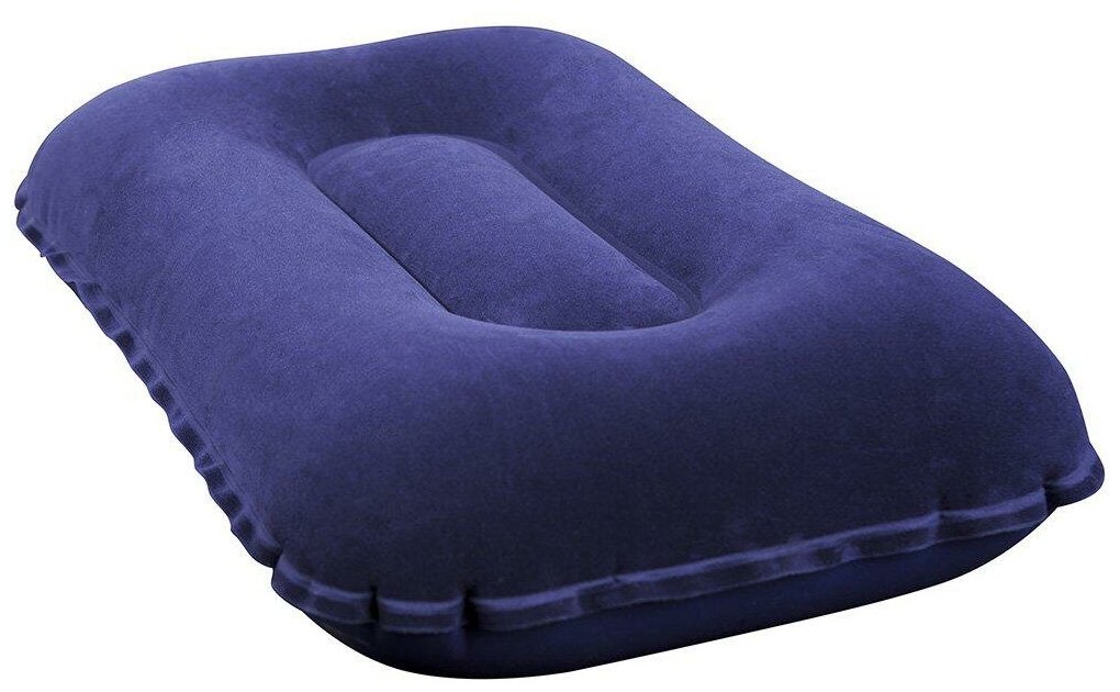 67121 подушка надувная флок, 42*26*10см (синяя)