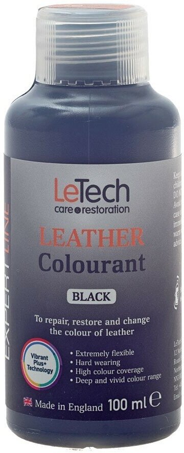 LeTech Краска для кожи Leather Colourant 100 мл, Black (черный) - фотография № 2