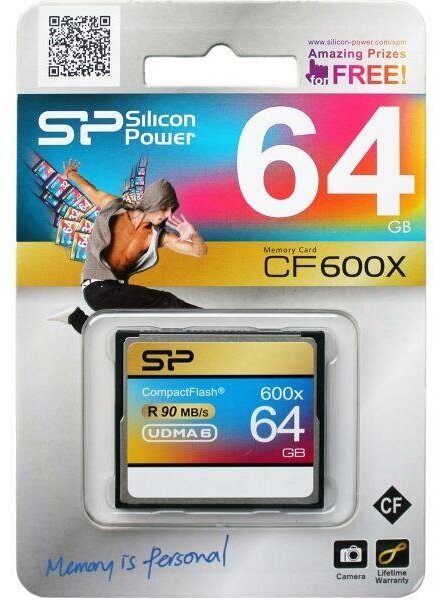 Карта памяти Compact Flash Card 64Gb Silicon Power 600x SP064GBCFC600V10 - фото №4