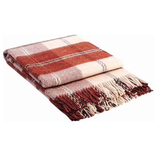 фото Vladi плед эльф цвет: белый, терракотовый, коричневый (140х200 см) br44913