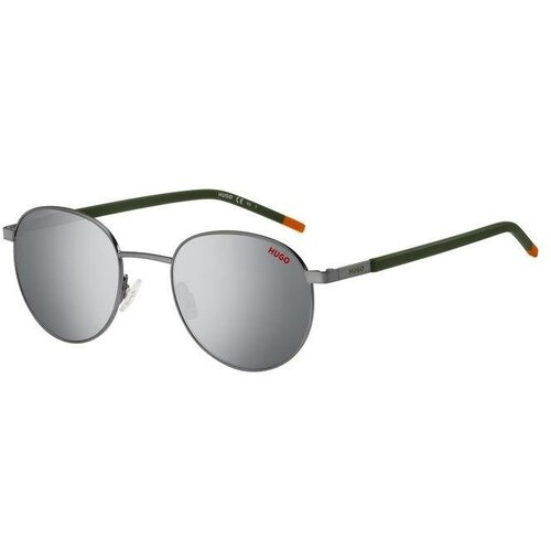 Солнцезащитные очки HUGO, круглые, оправа: металл, для мужчин, зеленый