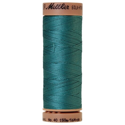 Нить для машинного квилтинга SILK-FINISH COTTON 40, 150 м 100% хлопок 0611 Blue-green Opal ( 9136-0611 )