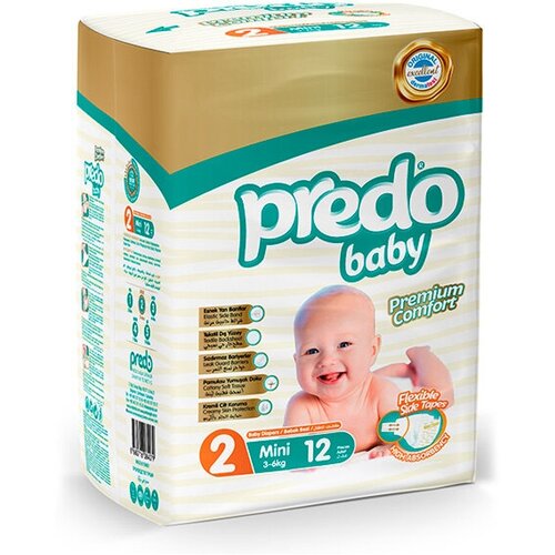 Набор из 3 штук Подгузники для детей PREDO Baby 12шт №2 (3-6кг)