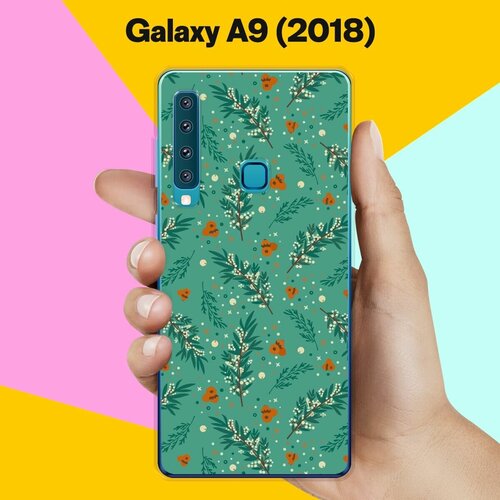 Силиконовый чехол на Samsung Galaxy A9 (2018) Узор новогодний / для Самсунг Галакси А9 2018