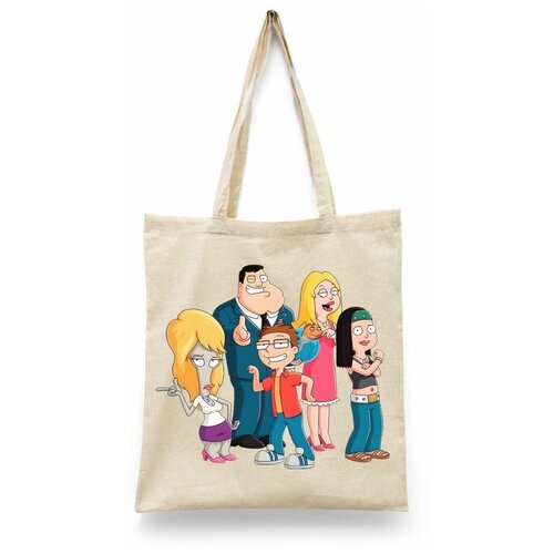 фото Сумка-шоппер унисекс каждому своё "американский папаша!/american dad!" черная