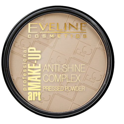 Eveline Cosmetics Пудра Art Make-Up Professional компактная Anti-Shine Complex Pressed Powder 1 шт. 31 Transparent 14 г eveline cosmetics tea tree пудра для лица 3в1 матирующая антибакт 3 тон светло бежевый