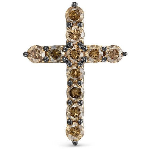 Крестик Vesna jewelry, красное золото, 585 проба, родирование, бриллиант крест из золота 6 019л