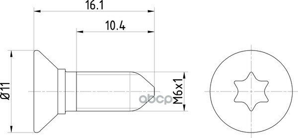 Болт Металлический Комплект 2 Шт - M16x1 Torx Textar арт. TPM0008