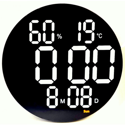Часы настенные+дата+температура+пульт X6630/8 (оранжевый)