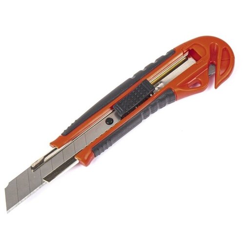 Нож с лезвием 18 мм, с металлическими направляющими, с безопасным ножом, ABS корпус с TPR рукояткой ARNEZI R5000017