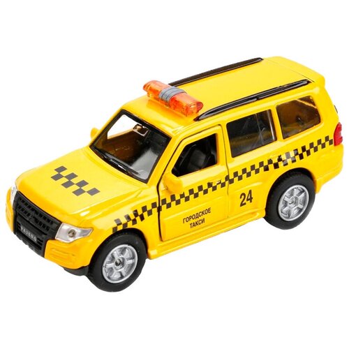 Внедорожник ТЕХНОПАРК Mitsubishi Pajero (SB-17-61-MP(T)-WB) 1:32, 12 см, желтый модель машины технопарк mitsubishi pajero полиция инерционная sb 17 61 mp p wb