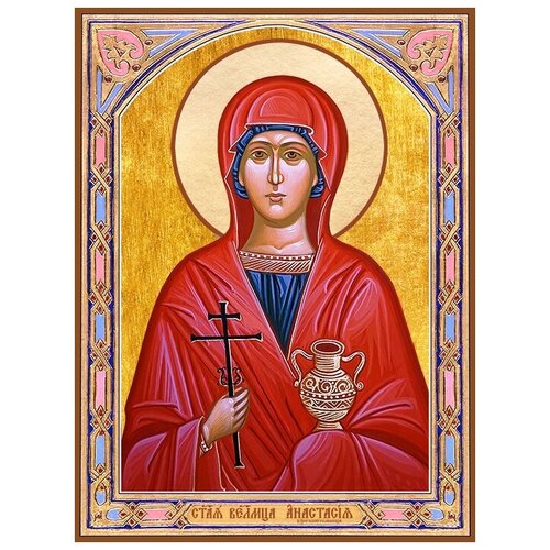 Икона Анастасия Узорешительница на дереве рукописная икона святая анастасия узорешительница