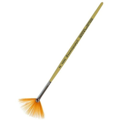 Кисть Веерная Синтетика, HANA Фантазируй № 2 (длина волоса 25 мм), короткая ручка матовая hana кисть пони флейц короткая ручка 100