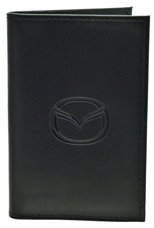 Бумажник водителя БВЛ5Л-5 BLACK натуральная кожа "MAZDA" (в коробке) автостоп