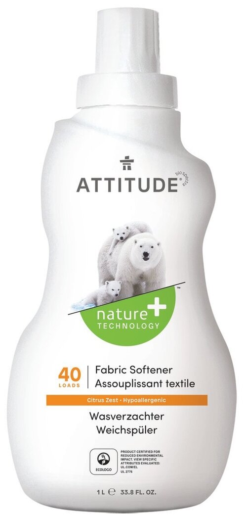 ATTITUDE Концентрированный смягчитель для белья Citrus Zest, 1 л