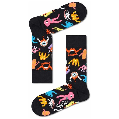 Носки Happy Socks, размер 25, черный, мультиколор носки happy socks размер 25 черный мультиколор пыльная роза