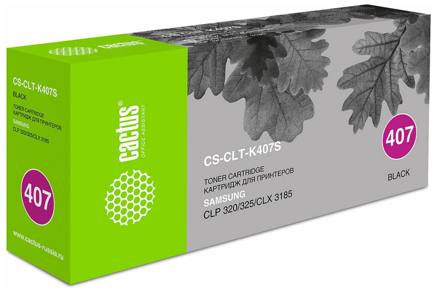 Картридж лазерный CACTUS (CS-CLT-K407S) для SAMSUNG CLP-320/325/N, черный, ресурс 1500 страниц