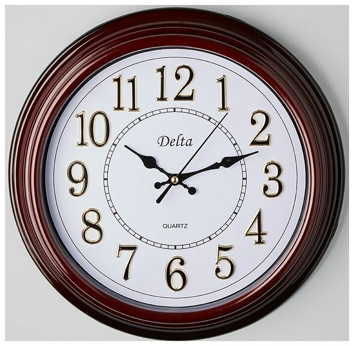 Часы настенные DELTA DT7-0008 29,7х29,7х4,7 см, коричневый