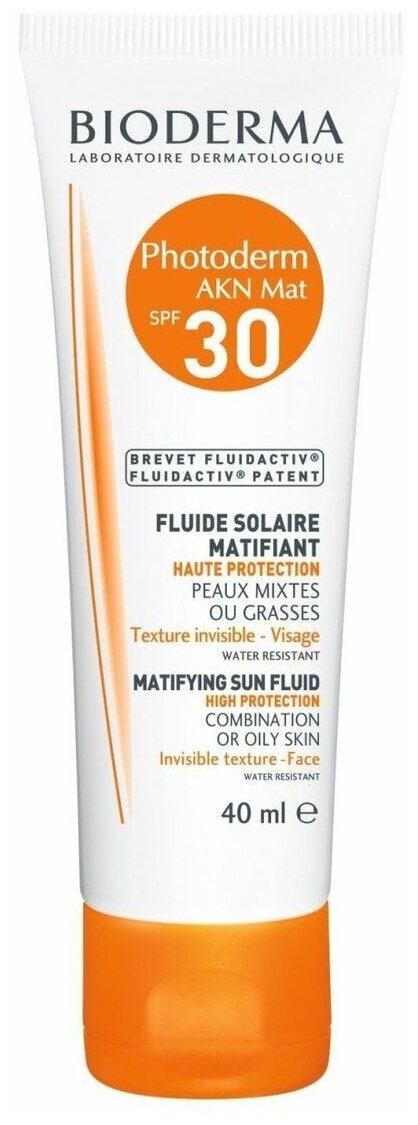 Эмульсия BIODERMA Солнцезащитная матирующая AKN SPF 30, 40 мл