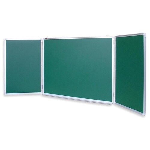 фото Доска магнитно-меловая трехсекционная attache 100x300 см лаковое покрытие зеленая, 1231787