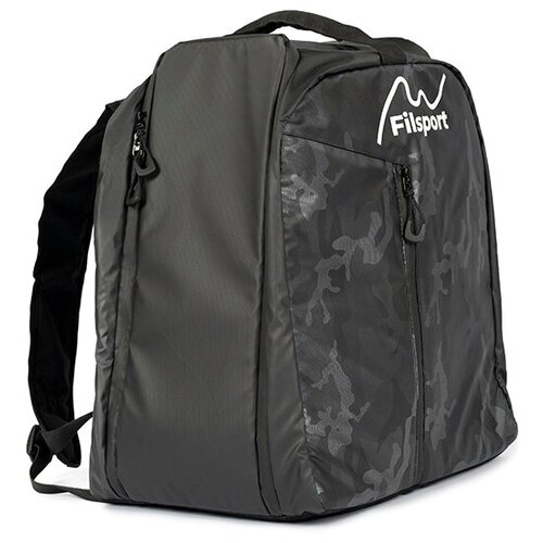 Сумка-рюкзак для ботинок горнолыж, сноуборд. + шлем + перчатки, цвет серый принт, Р-р 36х40х26 см.