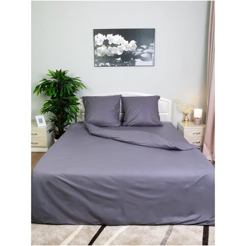 Комплект постельного белья Традиции текстиля, ранфорс, 1,5 спальный, наволочки 70x70 Графит