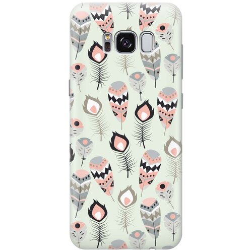 фото Gosso ультратонкий силиконовый чехол-накладка для samsung galaxy s8 с принтом "перья бохо"