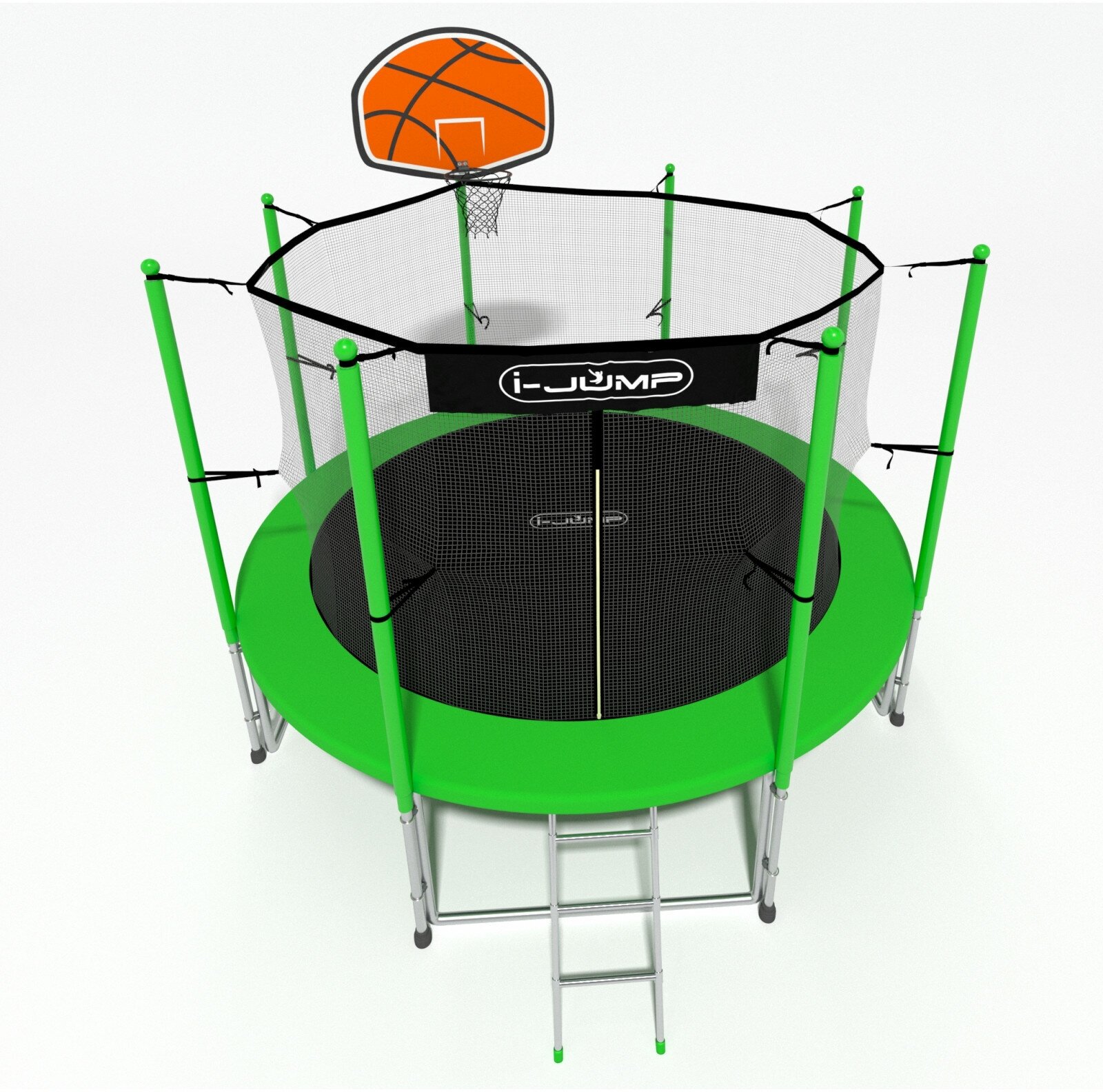 I-jump Батут I-JUMP Basket с внутренней сеткой 14ft (green)