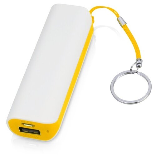 Портативное зарядное устройство (power bank) Basis, 2000 mAh, белый/желтый