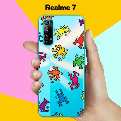 Силиконовый чехол на realme 7 Человечки / для Реалми 7 силиконовый чехол на realme 7 кассета для реалми 7