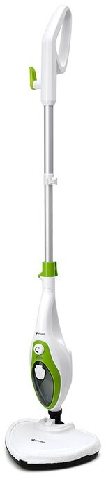 Паровая швабра Kitfort KT-1004-2, 1500 Вт, 350 мл, шнур 4.8 м, бело-зелёная