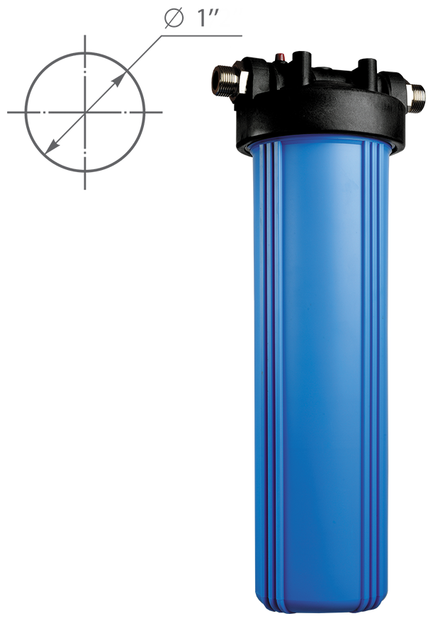 Корпус фильтра BB-20 (1") с ключом кронштейном синий