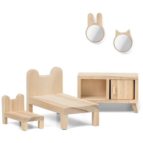 Lundby Набор мебели для кукольного домика Сделай сам Спальня (LB_60906200) натуральный набор сделай сам игрушка из стаканчика зверушки 3 в 1