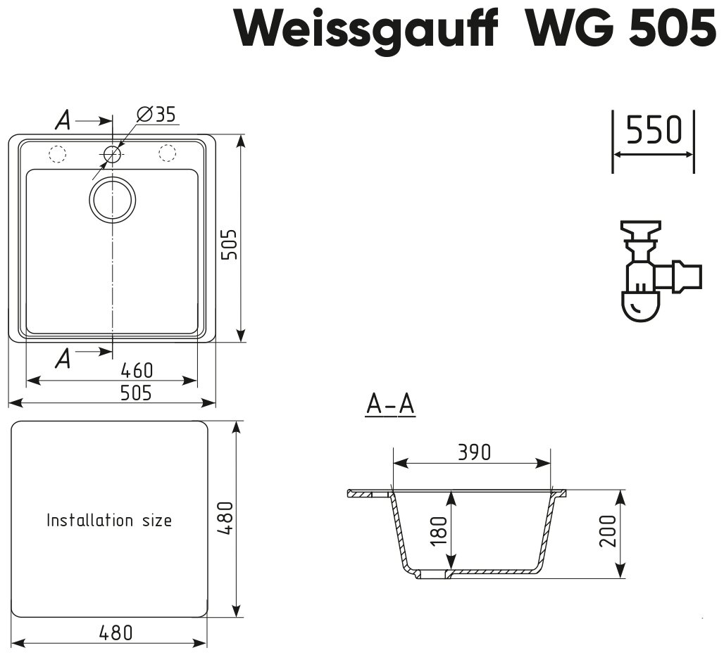 Мойка Weissgauff WG 50508 Anthracite - фотография № 4