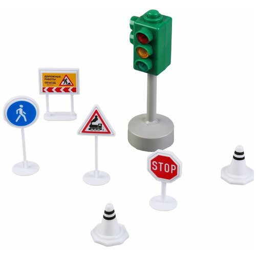 Игрушка Технопарк Светофор с дорожными знаками 298756 набор дорожные знаки 2 20 эл а пак 64202 п е 15