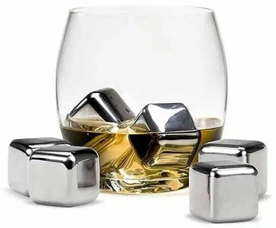 Охлаждающие камни для напитков 4шт Circle Joy Stainless Steel Ice Cubes (4pcs) CJ-BK03