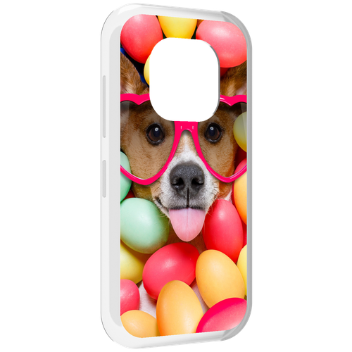 Чехол MyPads Собака-в-яйцах для Doogee V20 задняя-панель-накладка-бампер