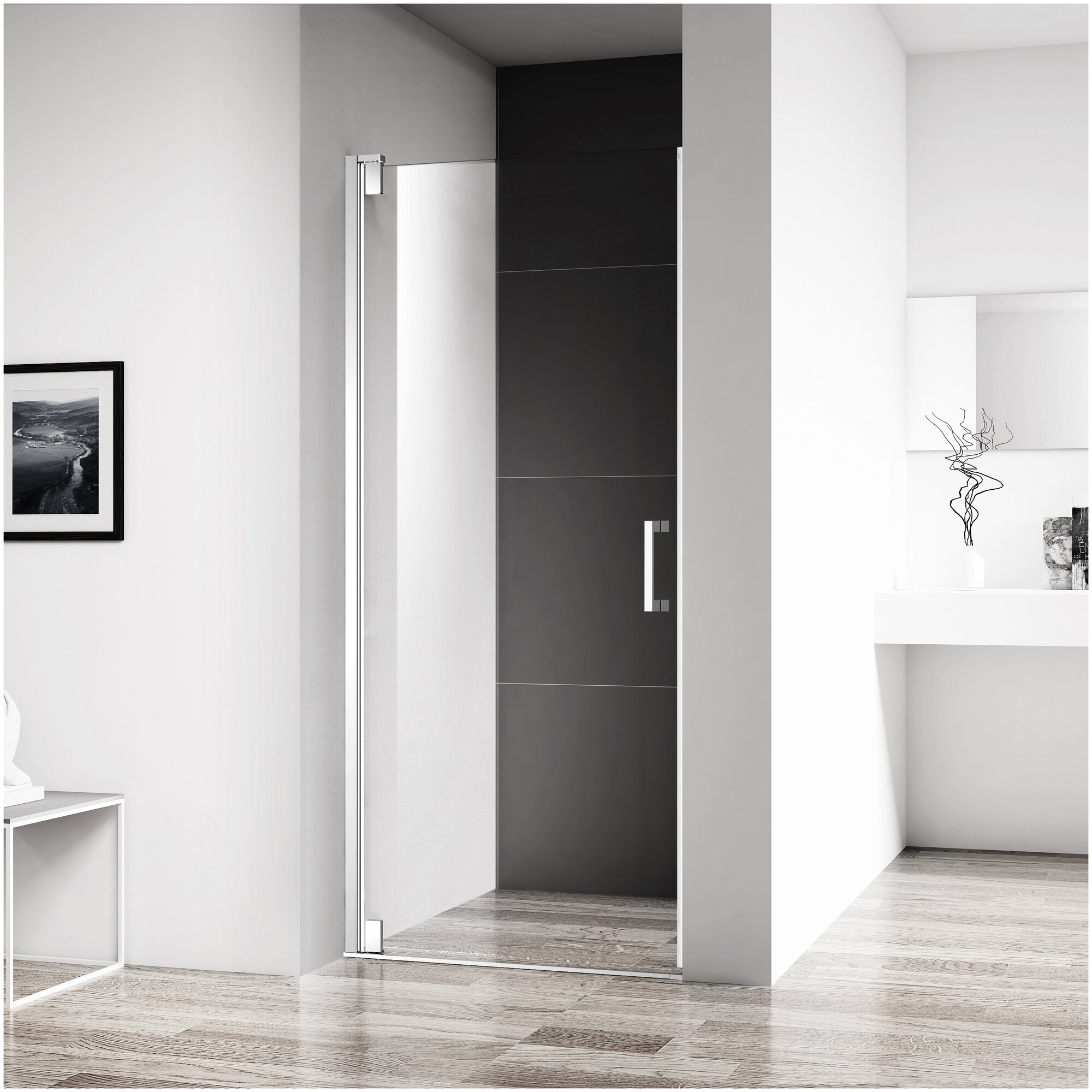 Душевая дверь BelBagno Marmi B1 60 см прозрачное стекло MARMI-B-1-60-C-Cr