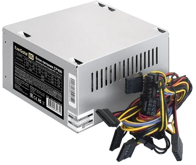 Блок питания 400W ExeGate CP400 (ATX, 8cm fan, 24pin, 4pin, 3xSATA, 2xIDE)