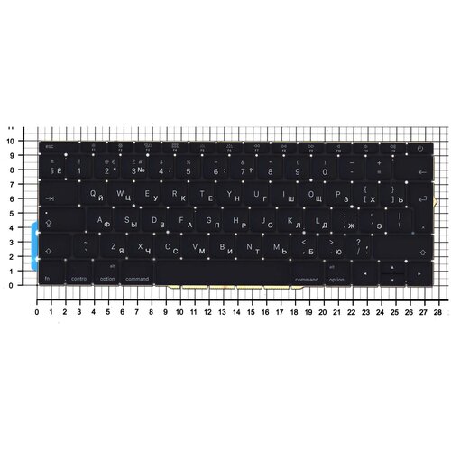Клавиатура для ноутбука Apple MacBook A1708 Late 2016 - Mid 2017 черная большой Enter 4820₽