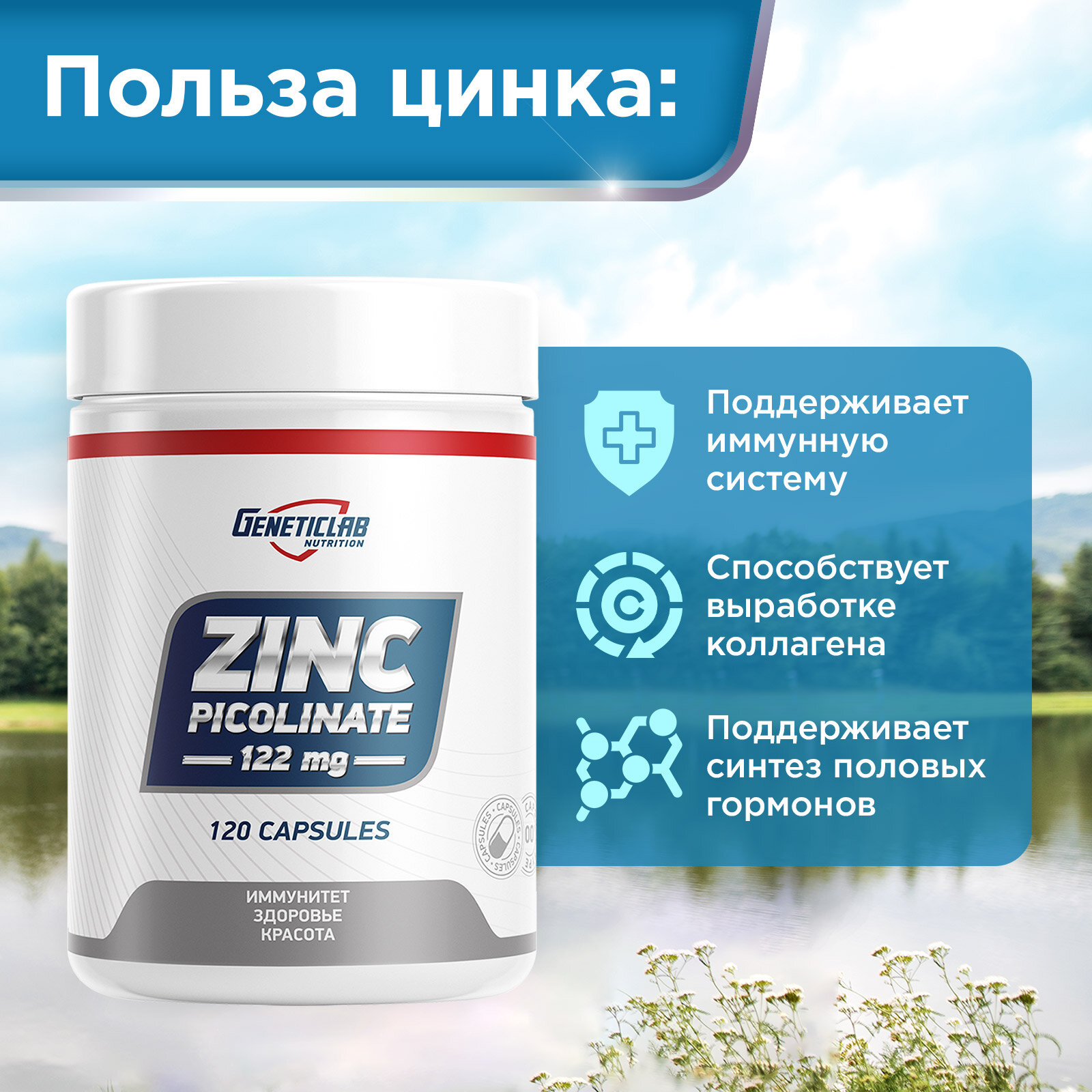 GeneticLab Zinc Picolinate 120 капсул — фото 1
