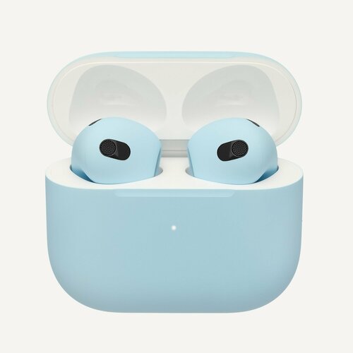 Беспроводные наушники Apple AirPods 3 3-го поколения Lightning без беспроводной зарядки чехла custom голубые 25990₽