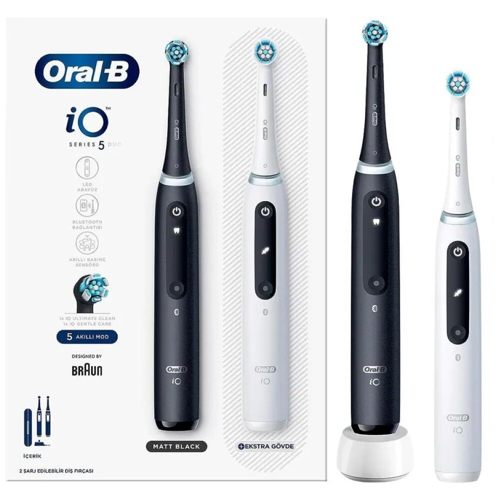 Электрическая зубная щетка Oral-B iO 4 DUO Matt Black + Quite White - фото №9