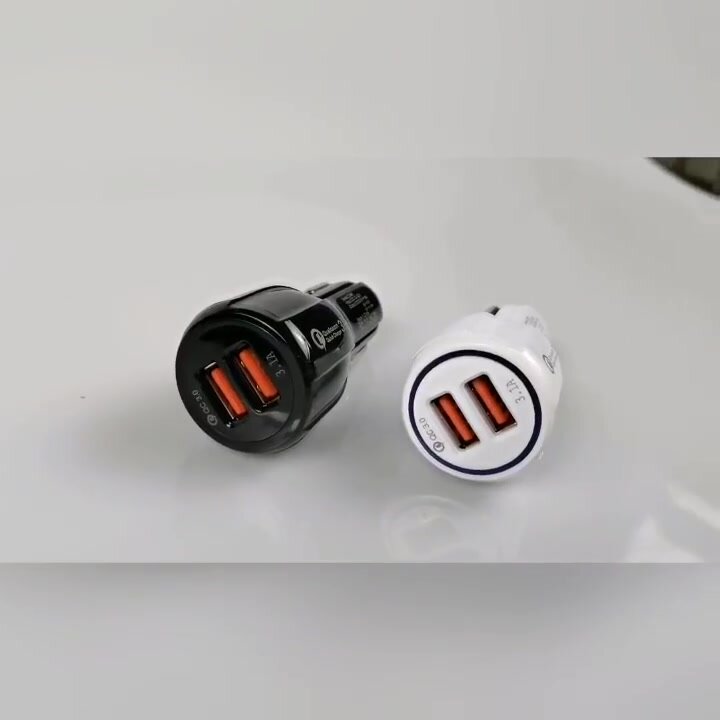 Автомобильное зарядное устройство для телефона 6А, Быстрая зарядка QC 3.0 на 2 USB, зарядка для iphone, смартфона, зарядка в прикуриватель, блок питания — фото 1