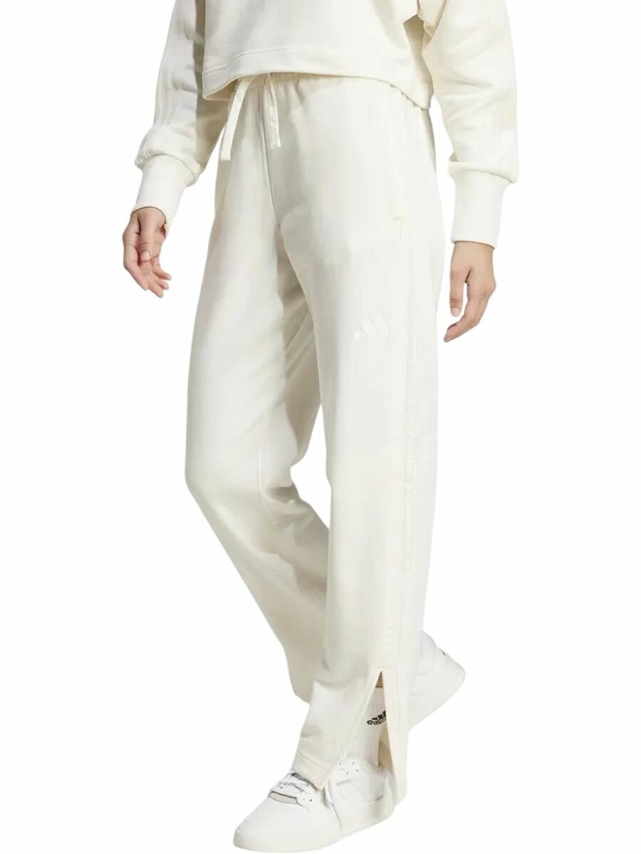 Брюки adidas All Szn French Terry 3-Stripes Straight Leg Pants W, размер M, бежевый