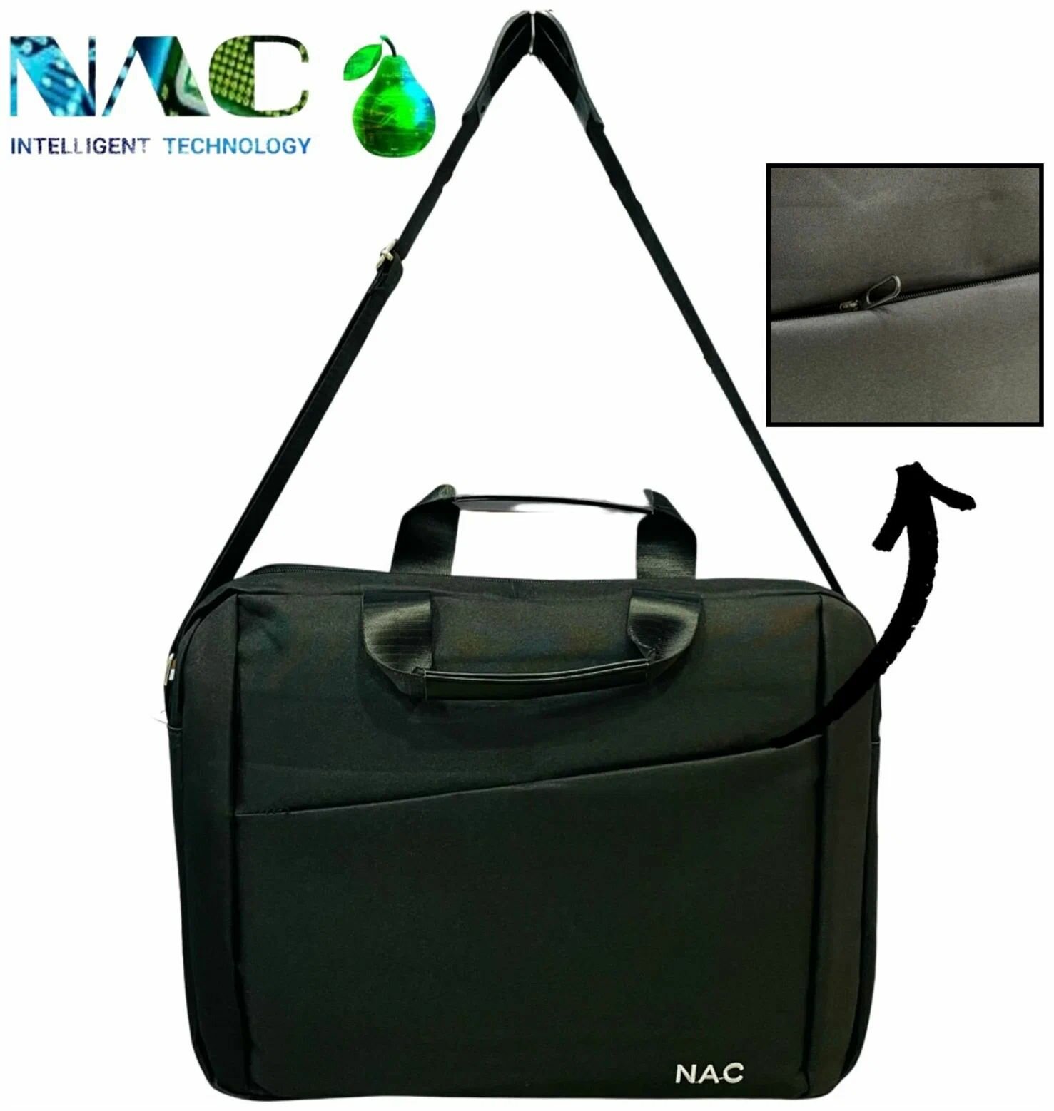 Сумка для ноутбука NAC Intelligent Technology, водонепроницаемая, текстиль, черная