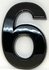 Цифра дверная, 6, самоклеящаяся, ABS-пластик, 70x45 мм, чёрная