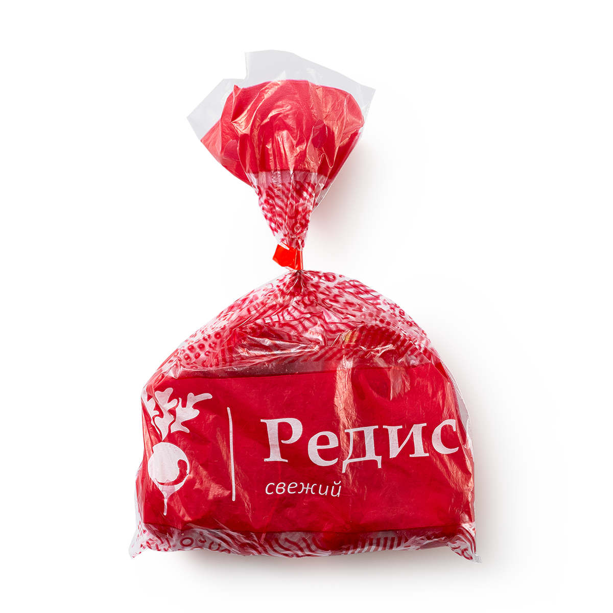 Редис свежий без ботвы в пластиковом пакете, вес нетто 250 гр — фото 1
