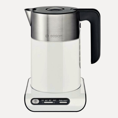 Изображение товара Электрочайник Bosch Styline TWK8611, 1,5 л, 2400Вт, поддержание тепла, белый